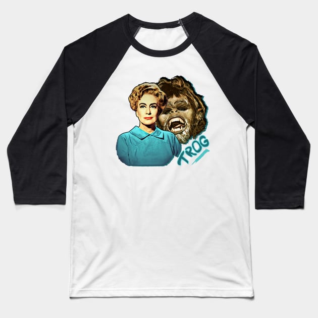 Joan Crawford - Trog Baseball T-Shirt by Indecent Designs